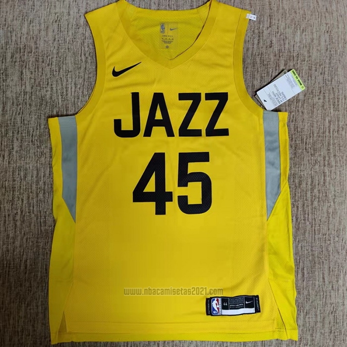 Camiseta Utah Jazz Donovan Mitchell #45 Icon Autentico 2022-23 Amarillo